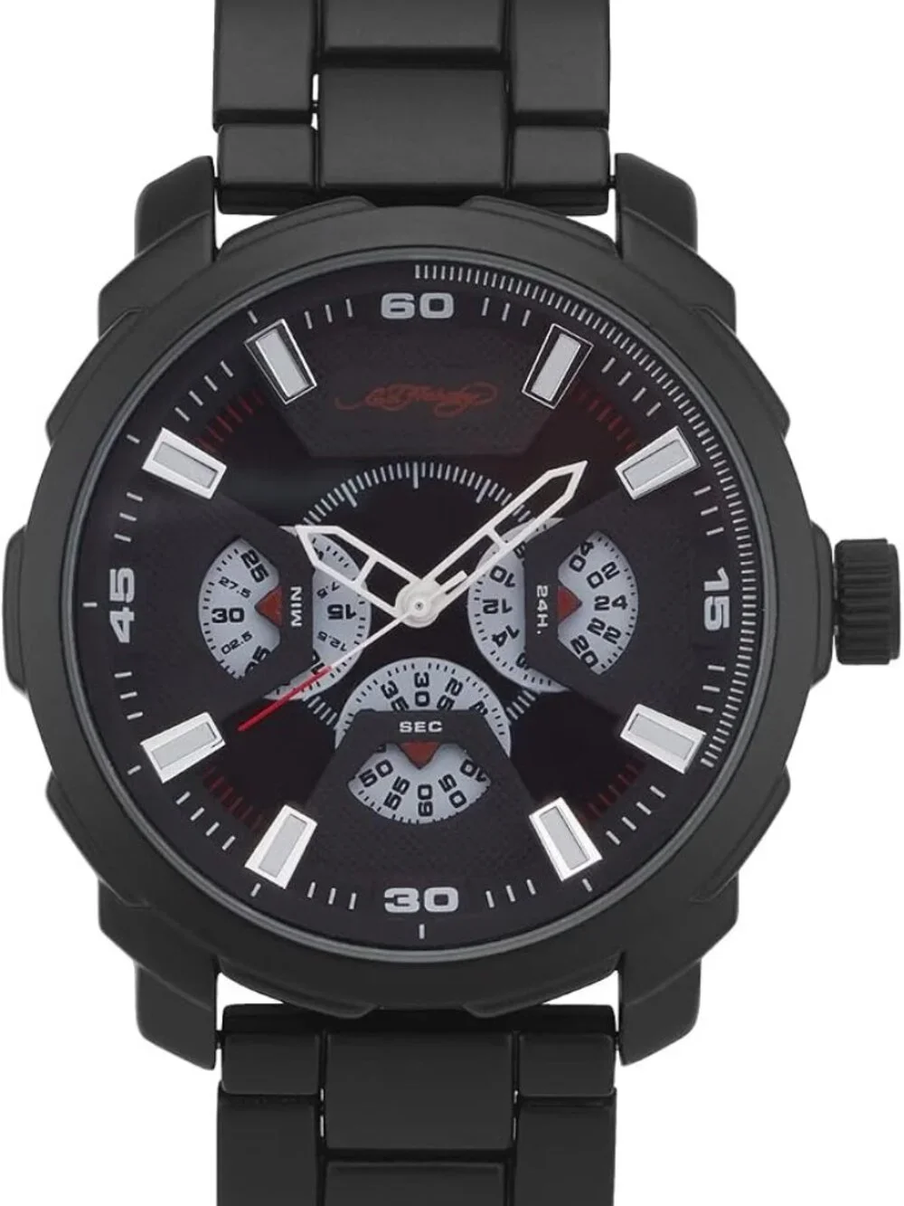 ED HARDY Singles Men's Metal Analog Watch, Black, Medium, Fashion